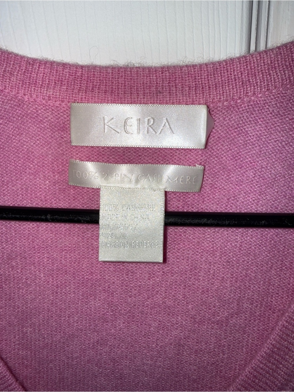 Pink Pure Cashmere V-Neck Sweater